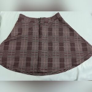 SO Plaid Preppy Dark Academia Red,Purple And Black A-Line Skirt  (#1,438)